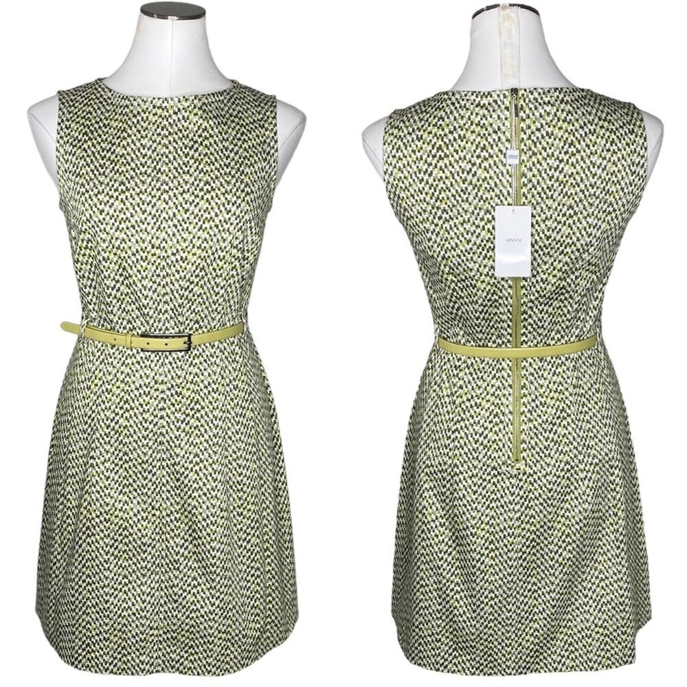 Armani Collezioni Green Belted Dress size 8 NWT